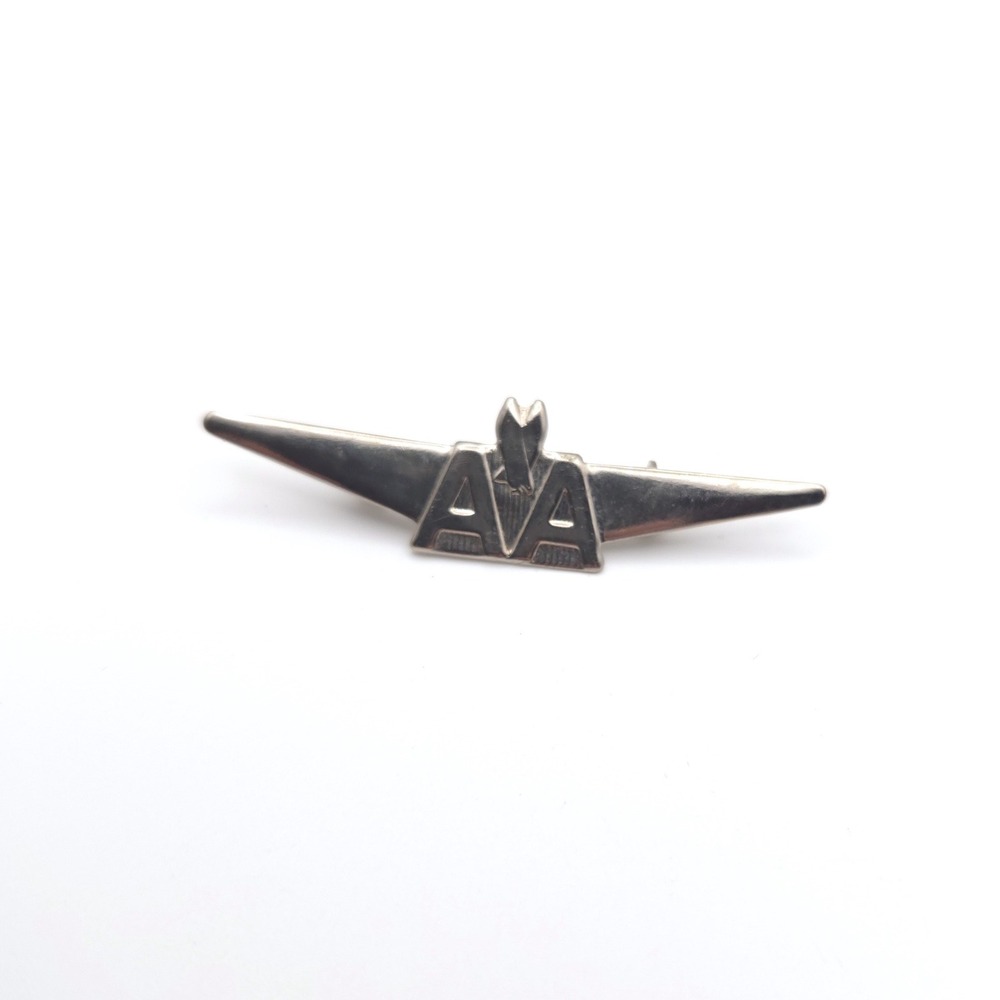 Vintage American Airlines Silver Tone Pilot Wing Pin AA Eagle Logo‎ Aviation